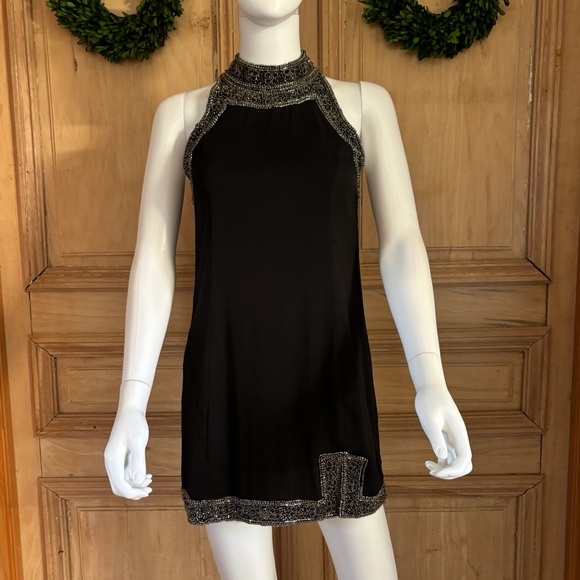 NBD GATSBY Elegant Black Beaded Sleeveless Dress - Picture 2 of 6